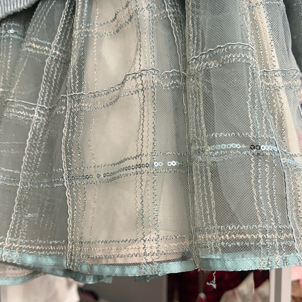 Mayoral Gray Knit and Tulle Kids Dress - Picture 5 of 8